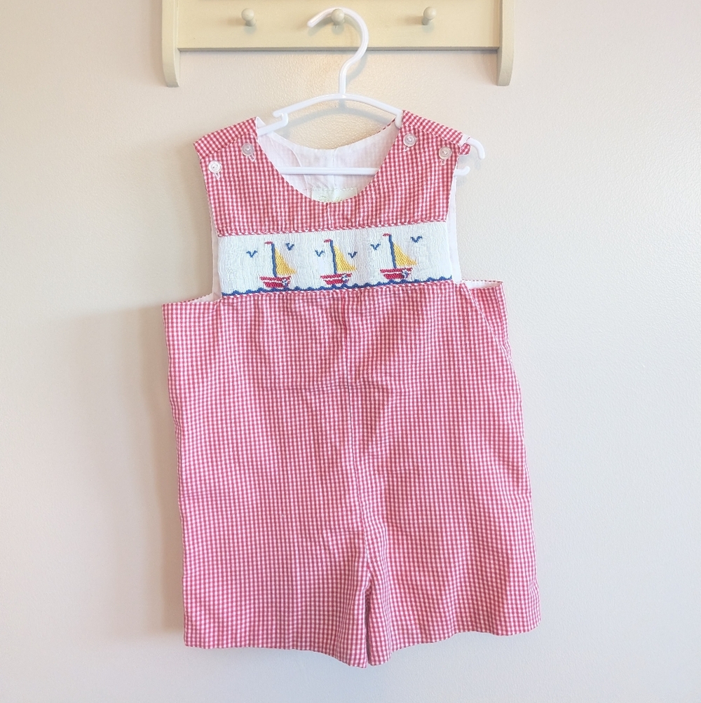 Mine Red Gingham Kids Romper